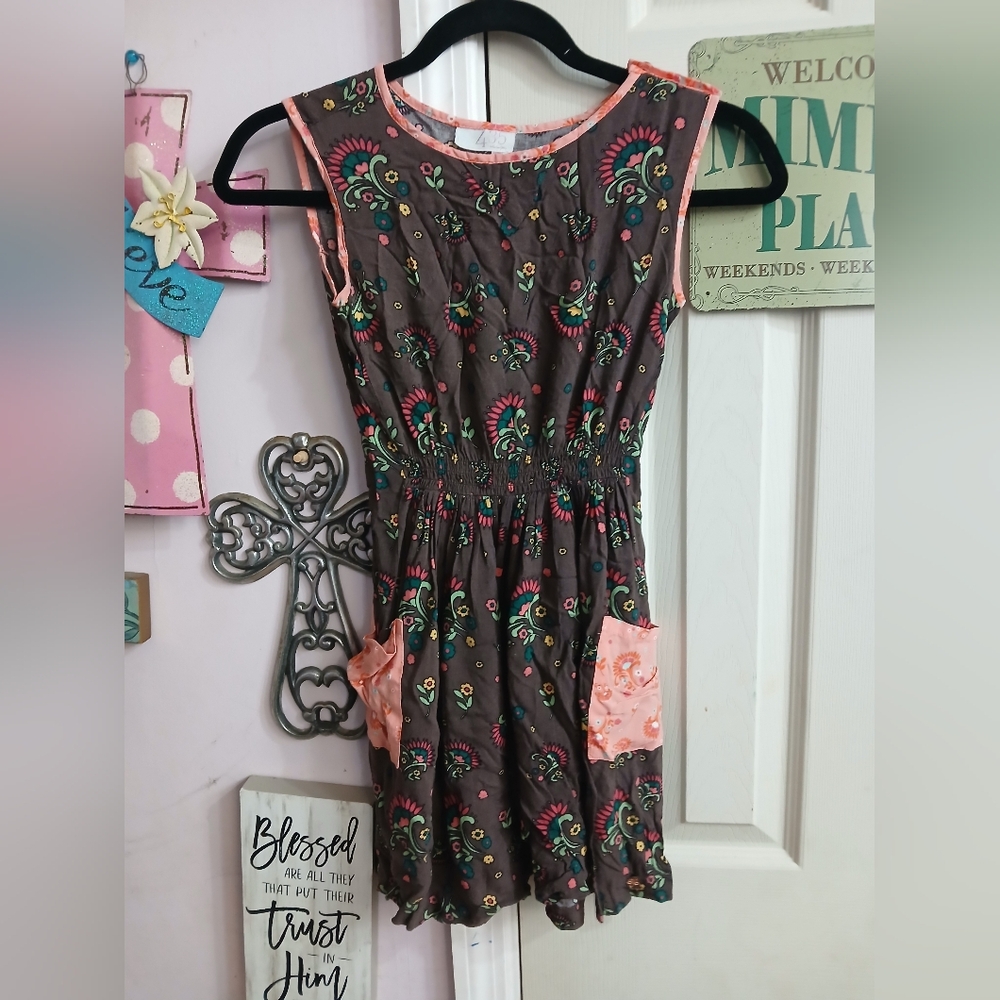 MATILDA JANE Friends Forever ISLA Dress Brown Floral 435 Dress Size 8 Elastic W